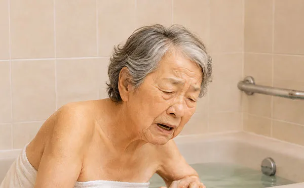 高齢者が浴室で動けなくなった